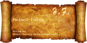 Heincz Fülöp névjegykártya